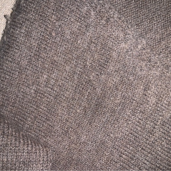 Cashmere alpaca wool vince cowl neck knit sweater designer brown spring classy - Picture 3 of 6